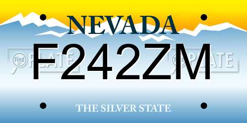 F242ZM Nevada License Plate