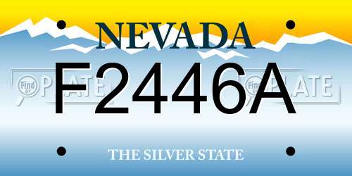 F2446A Nevada License Plate