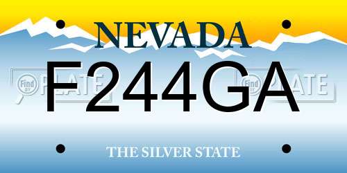 F244GA Nevada License Plate
