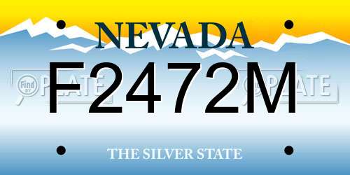 F2472M Nevada License Plate