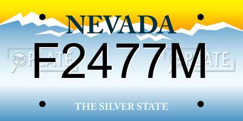 F2477M Nevada License Plate