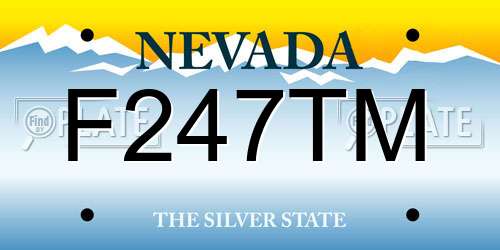 F247TM Nevada License Plate