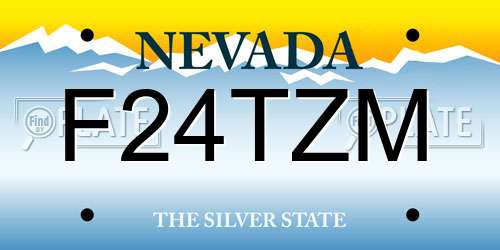 F24TZM Nevada License Plate