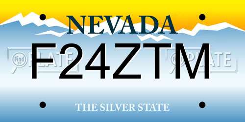 F24ZTM Nevada License Plate