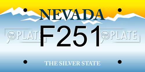 F251 Nevada License Plate