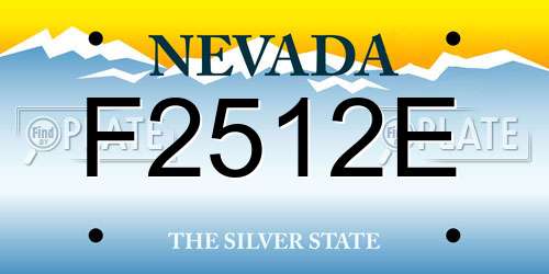 F2512E Nevada License Plate