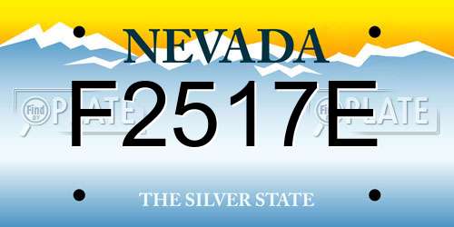 F2517E Nevada License Plate
