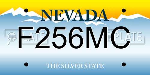 F256MC Nevada License Plate