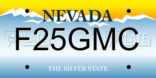 F25GMC Nevada License Plate