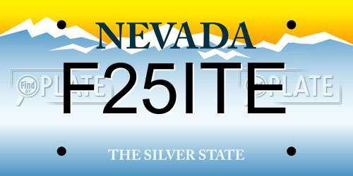 F25ITE Nevada License Plate
