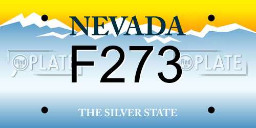 F273 Nevada License Plate