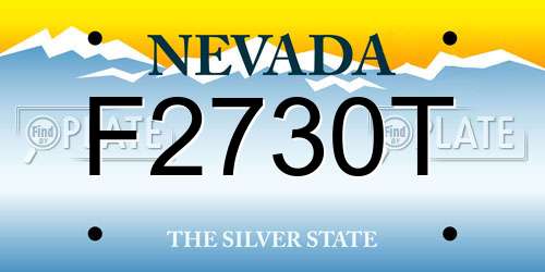 F2730T Nevada License Plate