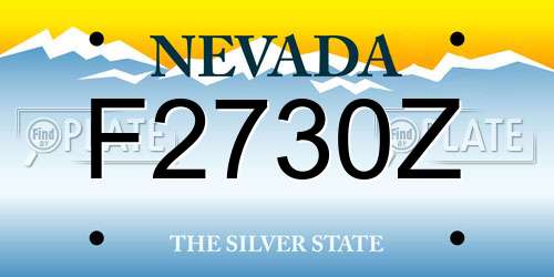 F2730Z Nevada License Plate