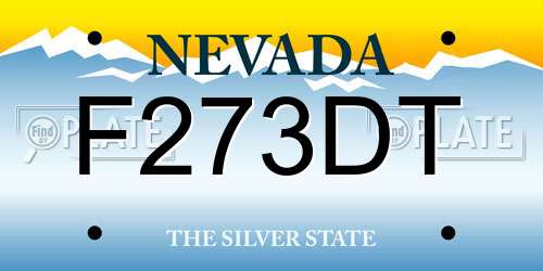 F273DT Nevada License Plate