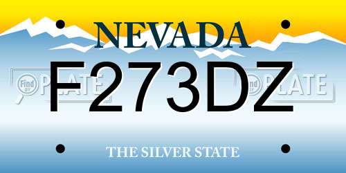 F273DZ Nevada License Plate
