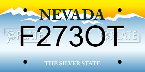 F273OT Nevada License Plate