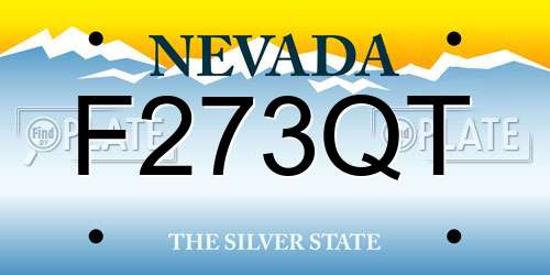 F273QT Nevada License Plate
