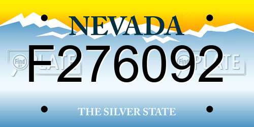 F276092 Nevada License Plate