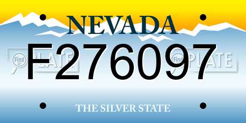 F276097 Nevada License Plate