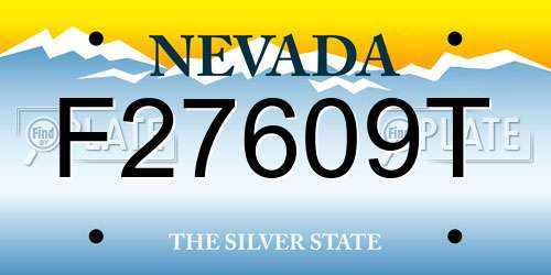 F27609T Nevada License Plate