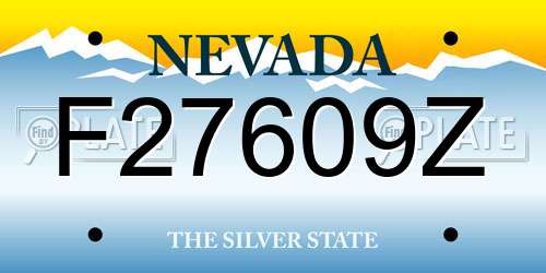 F27609Z Nevada License Plate