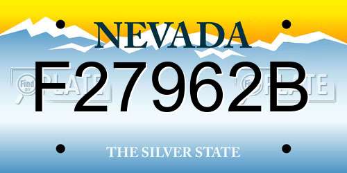 F27962B Nevada License Plate