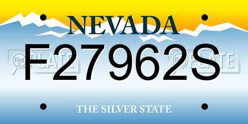 F27962S Nevada License Plate