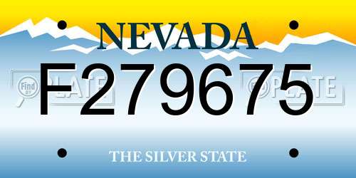 F279675 Nevada License Plate