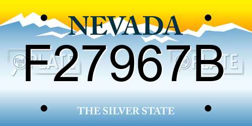 F27967B Nevada License Plate