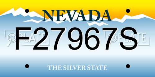 F27967S Nevada License Plate