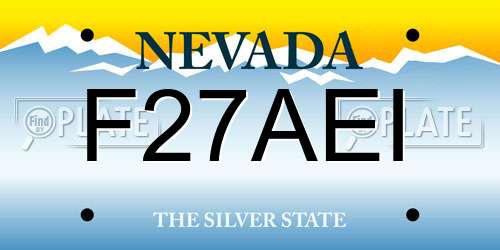 F27AEI Nevada License Plate