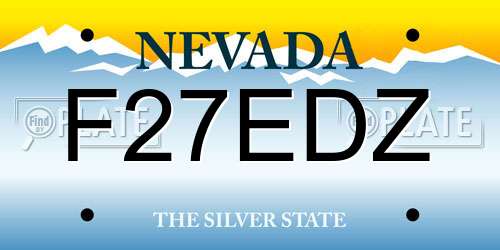 F27EDZ Nevada License Plate