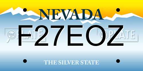 F27EOZ Nevada License Plate