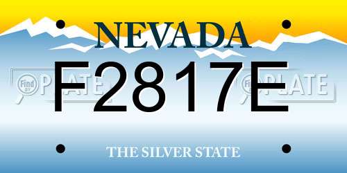 F2817E Nevada License Plate