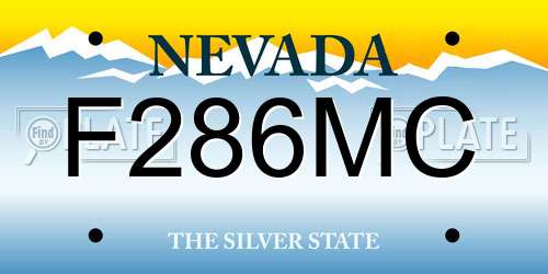 F286MC Nevada License Plate