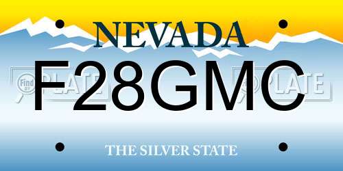 F28GMC Nevada License Plate