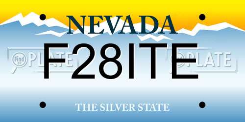 F28ITE Nevada License Plate