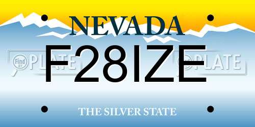 F28IZE Nevada License Plate