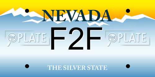 F2F Nevada License Plate