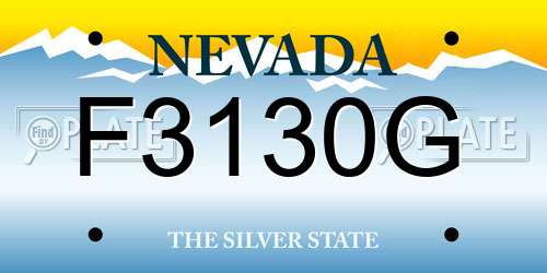 F3130G Nevada License Plate