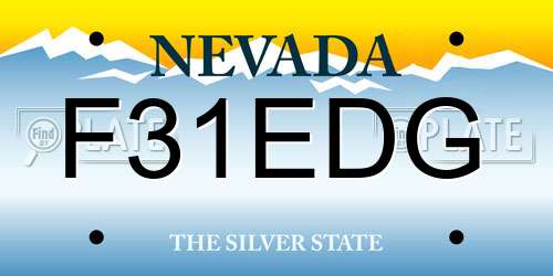 F31EDG Nevada License Plate
