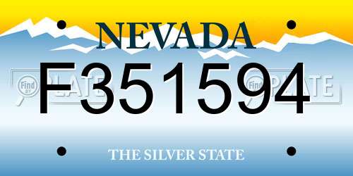 F351594 Nevada License Plate