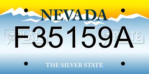 F35159A Nevada License Plate