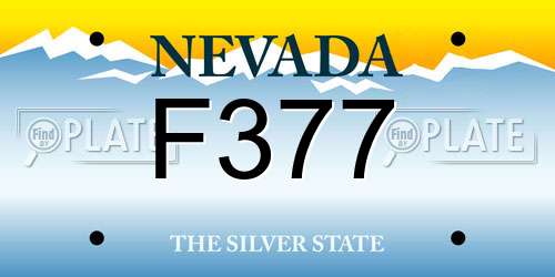 F377 Nevada License Plate