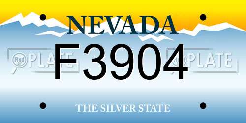 F3904 Nevada License Plate