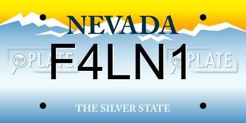 F4LN1 Nevada License Plate