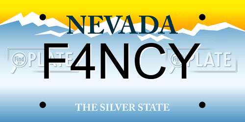 F4NCY Nevada License Plate