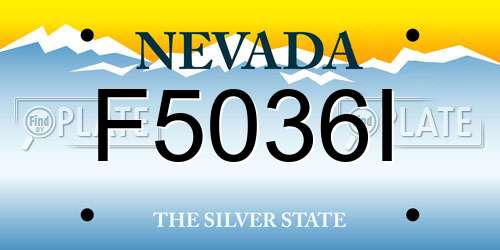 F5036I Nevada License Plate