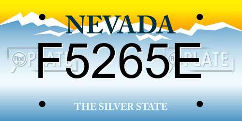 F5265E Nevada License Plate