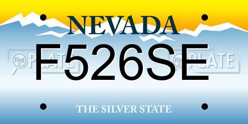 F526SE Nevada License Plate